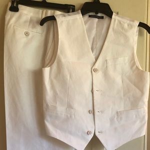 Boys matching White Linen NAUTICA pants and vest